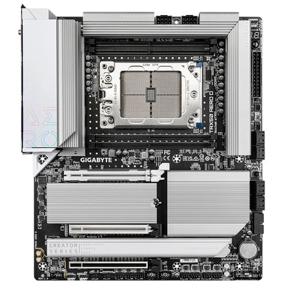 Tarjeta Madre Gigabyte TRX50 AERO D 4xDDR5 1TB 7800Mhz UDIMM PCIe 5.0 M.2 Socket sTR5 E-ATX Wi-Fi 7