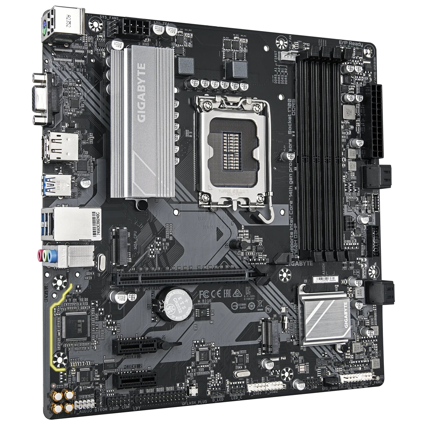 Tarjeta Madre Gigabyte B760M D3HP 4xDDR5 256GB 5600Mhz HDMI VGA DP USB-C M.2 PCIe 4.0 S 1700 12th 13th 14th Gen mATX