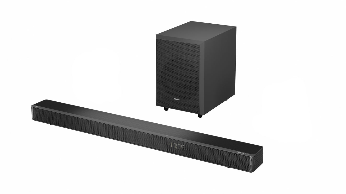 Barra de Sonido Hisense 3.1.2 Canales con Subwoofer Inalámbrico Color Negro