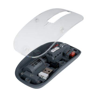 MOUSE VORAGO MO-415 INALAMBRICO Y BLUETOOTH HASTA 1.600 DPIS RECARGABLE TRANSPARENTE