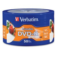 DVD-R VERBATIM 4.7GB 16X  Blanco Imprimible C/50