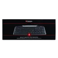 Teclado VERBATIM Multimedia Alámbrico USB - Negro